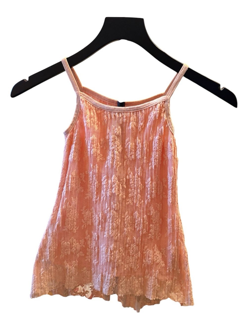 Knitworks Peach Floral Lace Cami Tank Top Girls Small